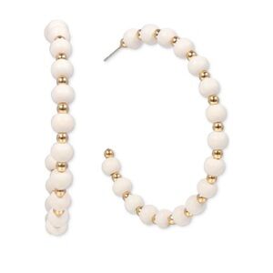 New I.N.C. INTERNATIONAL CONCEPTS
Gold-Tone Large White Bead C-Hoop Earrings